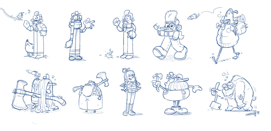 character designs of lumberjacks - christian effenberger