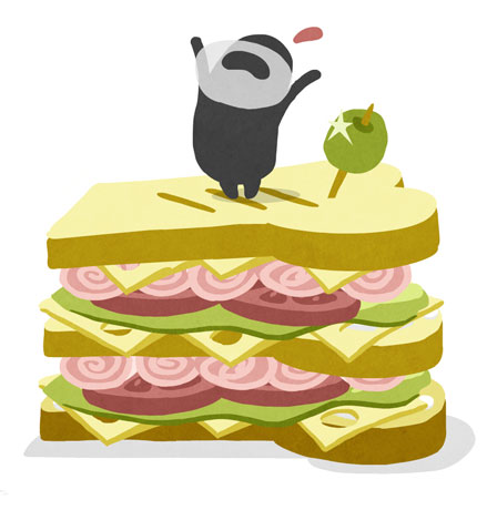 animation still with sandwhich for illustratoren organisation - christian effenberger