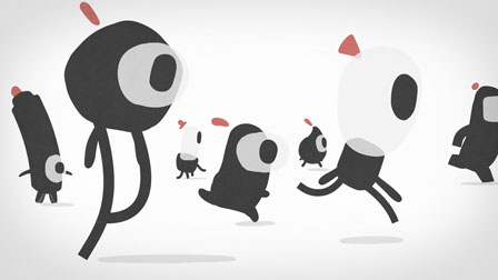 animation still with running characters for illustratoren organisation - christian effenberger