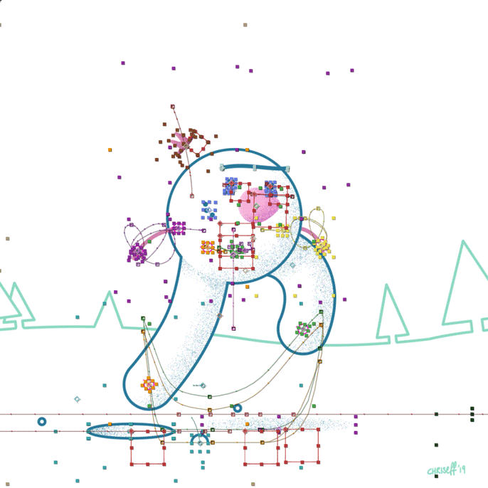 animation walk cycle of snowman with cyclops - christian effenberger
