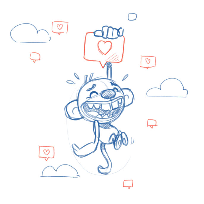 animation sketch social media monkey - christian effenberger