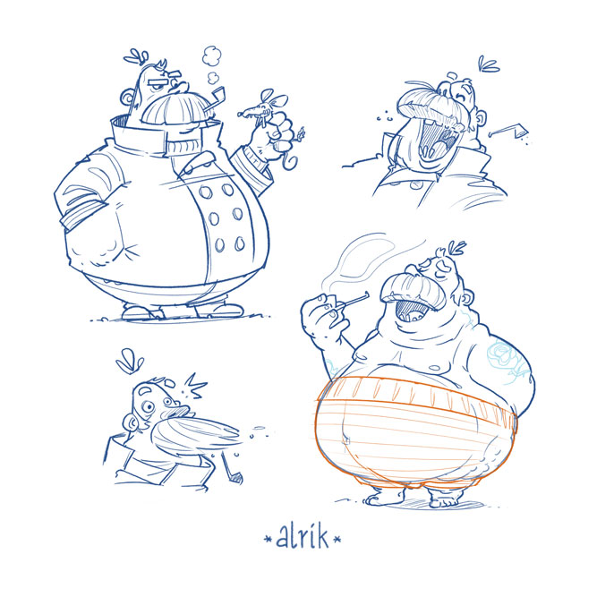 character design of alrik the fisherman - christian effenberger