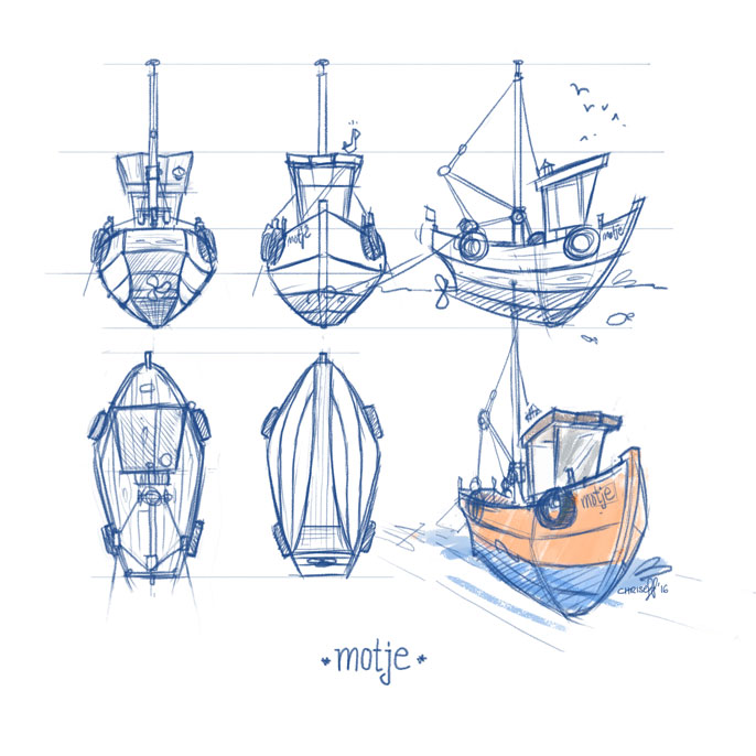 concept design of fishing boat motje - christian effenberger