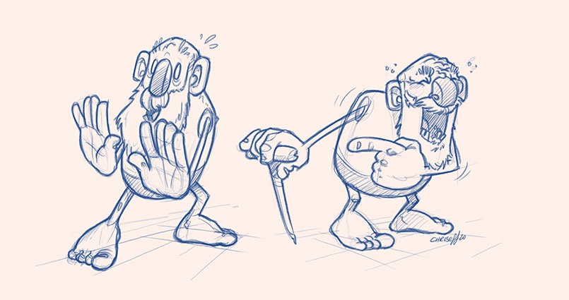character design poses of old man - christian effenberger