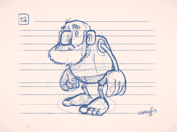 animation loop turnaround of old man character - christian effenberger