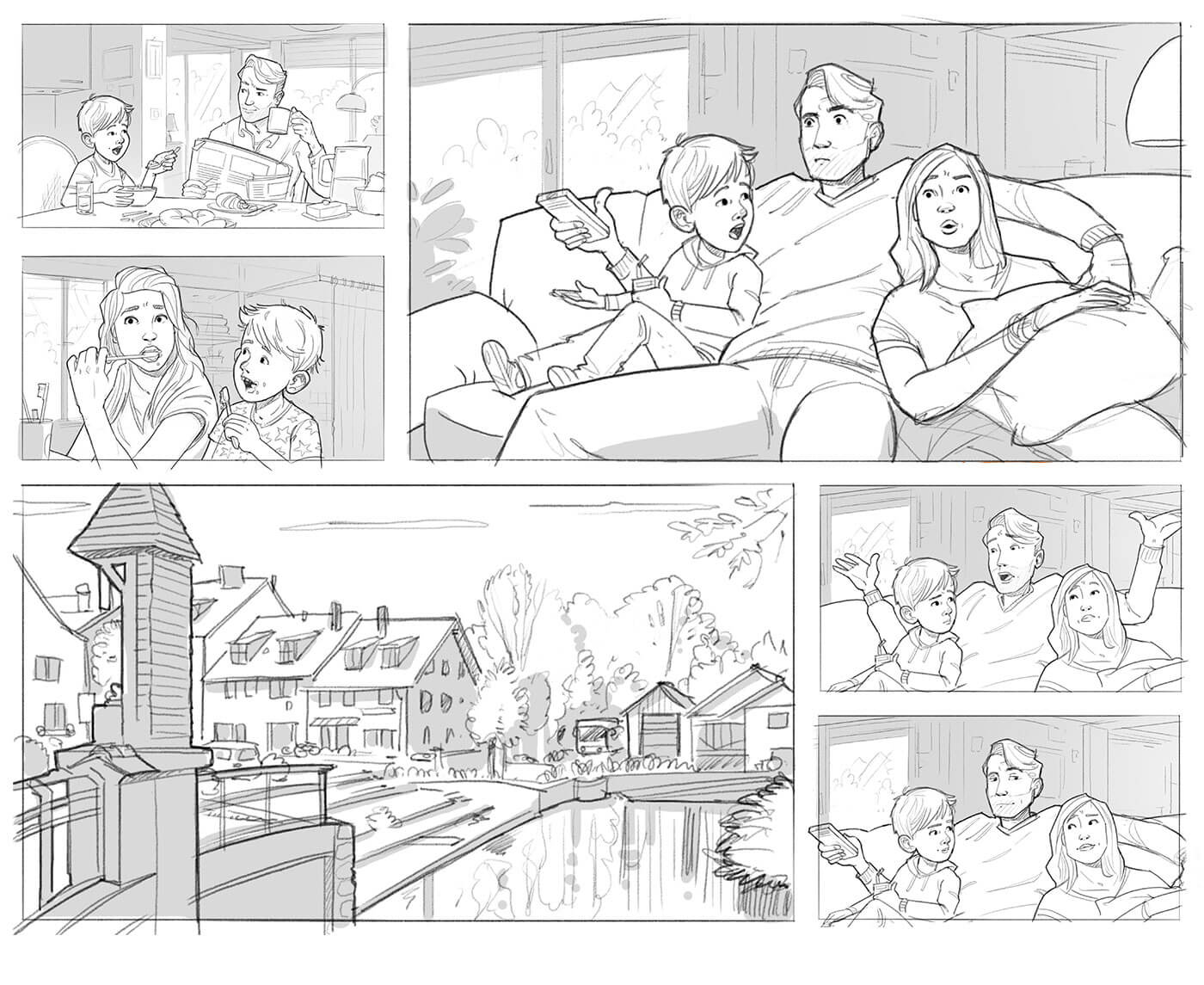 storyboard of a family - christian effenberger